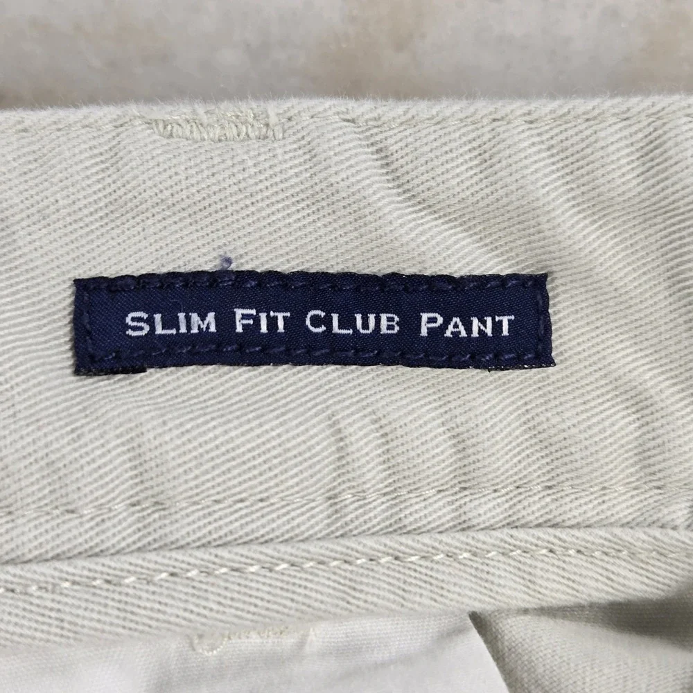 Vineyard Vines Slim Fit Club Pant 35x32 Khaki Chinos Preppy Coastal Stone Beige